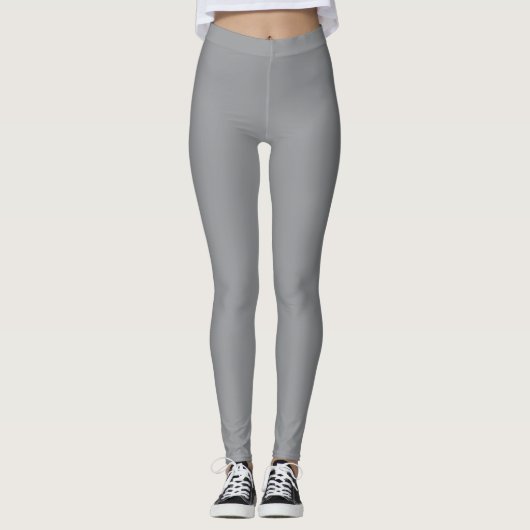 Graue Solid Color Leggings (Vorderseite)