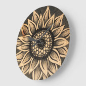 Graue Sonnenblumenmauer-Uhr Große Wanduhr (Winkel)