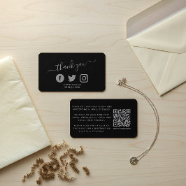 Graue soziale Icons QR Code danke Ihnen Rabatt Begleitkarte