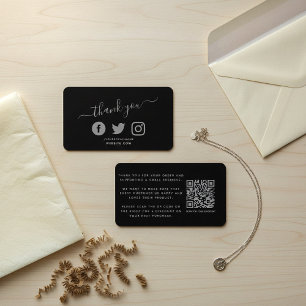 Graue soziale Icons QR Code danke Ihnen Rabatt Begleitkarte