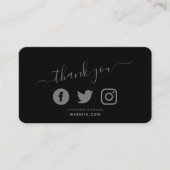 Graue soziale Icons QR Code danke Ihnen Rabatt Begleitkarte (Vorderseite)