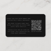 Graue soziale Icons QR Code danke Ihnen Rabatt Begleitkarte (Rückseite)