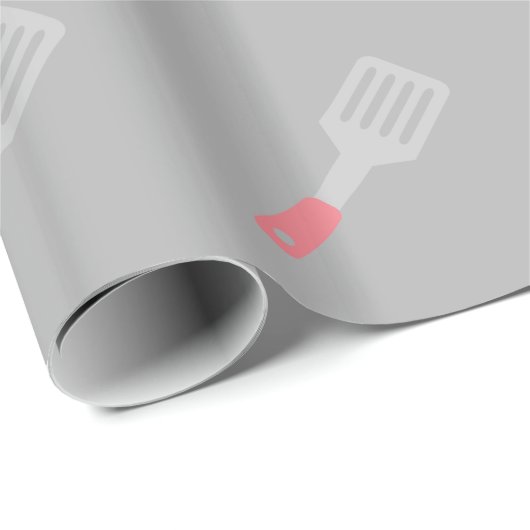 Graue Spatula Utensils Geschenkpapier (Rolleneckpunkt)