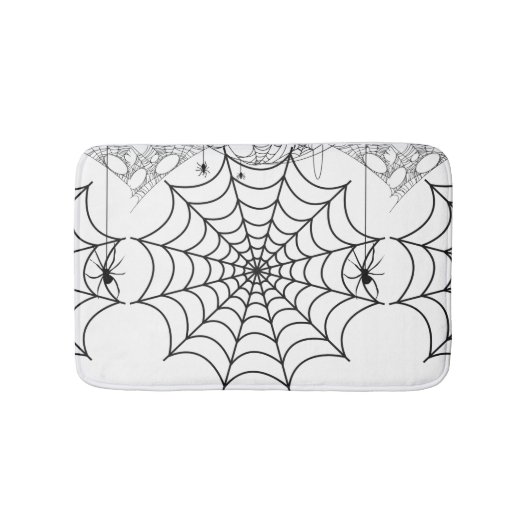 graue Spider WebHalloween Badematte (Vorderseite)