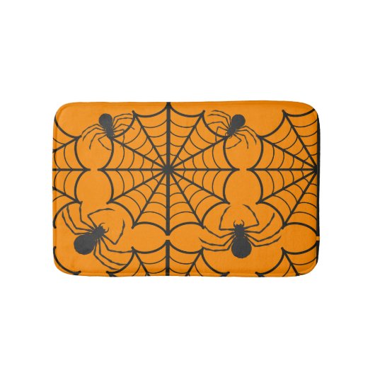 graue Spider WebHalloween Badematte (Vorderseite)