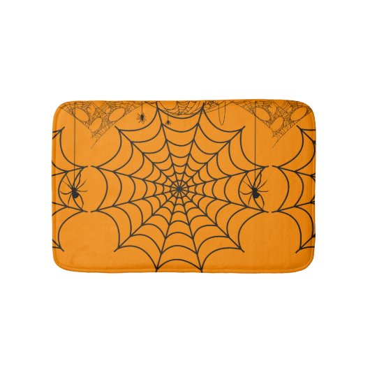graue Spider WebHalloween Badematte (Vorderseite)