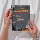 Graue Spooky Spuk Mansion Thema Halloween-Party Einladung