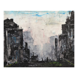 Graue Stadt Abstract Print, Value Poster Papier 