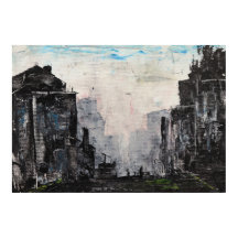 Graue Stadt Abstract Print, Value Poster Papier