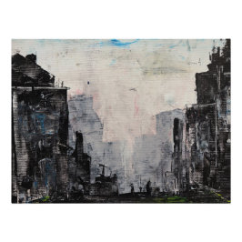 Graue Stadt Abstract Print, Value Poster Papier 