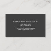 Graue Standard Size Trendy Artist Business Card Visitenkarte (Rückseite)