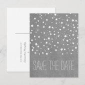 graue Starry Night Save the Date Postkarte (Vorne/Hinten)