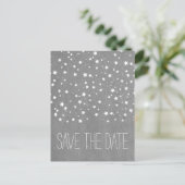 graue Starry Night Save the Date Postkarte (Stehend Vorderseite)