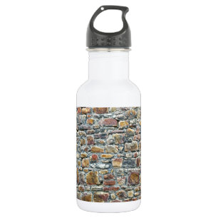 Graue Steine der mittelalterlichen Mauer Trinkflasche