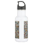 Graue Steine mittelalterlicher Mauer Trinkflasche (Rückseite)