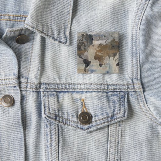 Graue Steinkarte der Welt Button (Beispiel)