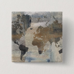 Graue Steinkarte der Welt Button