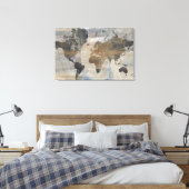 Graue Steinkarte der Welt Leinwanddruck (Insitu (Schlafzimmer))