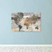 Graue Steinkarte der Welt Leinwanddruck (Insitu (Holzboden))