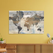 Graue Steinkarte der Welt Leinwanddruck (Insitu (Wohnzimmer))