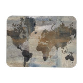 Graue Steinkarte der Welt Magnet (Horizontal)