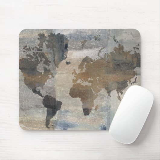 Graue Steinkarte der Welt Mousepad (Mit Mouse)