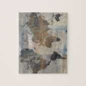 Graue Steinkarte der Welt Puzzle (Vertikal)
