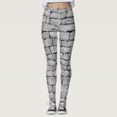 Graue Steinmauer, abstrakter Hintergrund. Leggings (Vorderseite)
