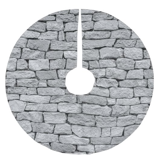Graue Steinmauer, abstrakter Hintergrund. Polyester Weihnachtsbaumdecke (Vorderseite)