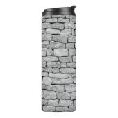Graue Steinmauer, abstrakter Hintergrund. Thermosbecher (Nach links gedreht)