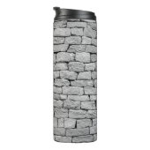Graue Steinmauer, abstrakter Hintergrund. Thermosbecher (Nach rechts gedreht)