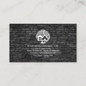 Graue Steinmauer Imitat Silberstreifen-Zuhause-Gre Visitenkarte (Rückseite)