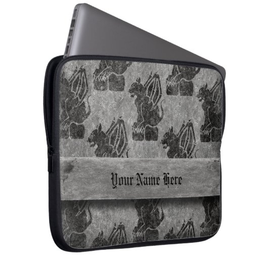 Graue Steinwasserspeier Laptopschutzhülle (Vorne Rechts)