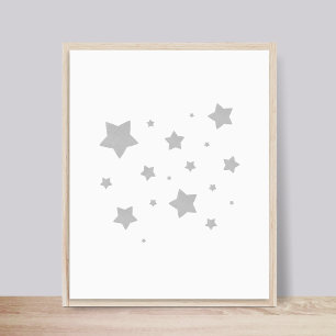 Graue Sterne Kinderzimmer Poster