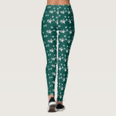 Graue Sterne und grüner Hintergrund Leggings (Rückseite)