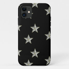 Graue Sternmuster auf schwarz Case-Mate iPhone Hülle