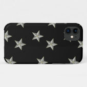 Graue Sternmuster auf schwarz Case-Mate iPhone Hülle (Rückseite (Horizontal))