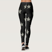 Graue Sternmuster auf schwarz Leggings (Rückseite)