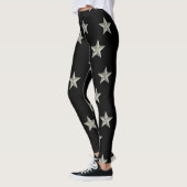 Graue Sternmuster auf schwarz Leggings (Links)