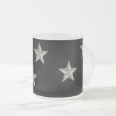 Graue Sternmuster auf schwarz Mattglastasse (VorderseiteRechts)