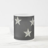 Graue Sternmuster auf schwarz Mattglastasse (Vorderseite Links)