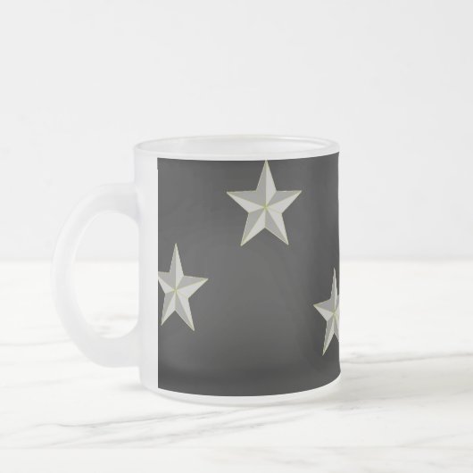 Graue Sternmuster auf schwarz Mattglastasse (Links)