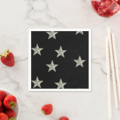 Graue Sternmuster auf schwarz Serviette (Beispiel)