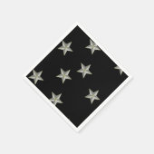 Graue Sternmuster auf schwarz Serviette (Ecke)