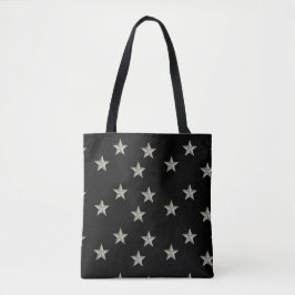 Graue Sternmuster auf schwarz Tasche