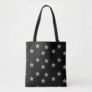 Graue Sternmuster auf schwarz Tasche