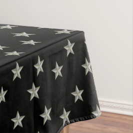 Graue Sternmuster auf schwarz Tischdecke