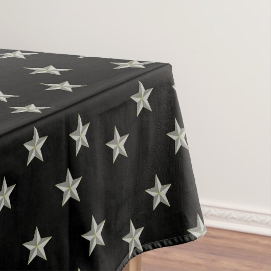 Graue Sternmuster auf schwarz Tischdecke (Beispiel)