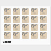 Graue stilvolle Swirls Save-the-Date-Aufkleber Quadratischer Aufkleber (Blatt)