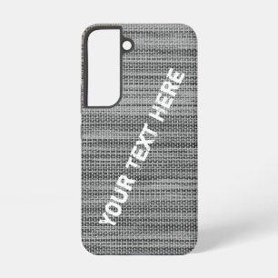 Graue Stoff-Attrappe Benutzerdefinierter Text Name Samsung Galaxy Hülle